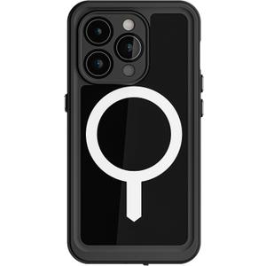 Ghostek Nautical Slim iPhone 15 Pro Waterproof Case - Built-in Screen Protector and Camera Protector, Compatible with MagSafe Accessories (6.1 Inch, Black)