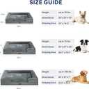XL Orthopedic Dog Beds for Extra Large Dogs 44x32in, Waterproof Memory Foam Big Size Pet Bed with Sides, Comfort Thick Egg-Crate Foam, Dog Crate Pad & Couch Bed,Washable Cover & Non-Slip Bottom,Grey