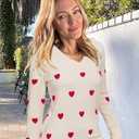 Arach&Cloz Women's Spring Tops 2025 Fashion Trendy V Neck Long Sleeve Shirts Knitted Casual Pullover Sweater Clothes (Beige, XL)