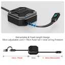 pzoz Retractable 2-in-1 Charging Cable with LED Display, Multi USB C & USB A to USB C for iPhone iPad Mac Samsung for Car CarPlay Desktop Management Organizer