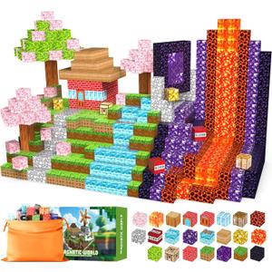 120PCS Magnetic Blocks - Building Toys for Boys Girls, 1'' Magnetic Cubes, STEM Sensory Toys, Christmas Birthday Gifts for Kids Ages 3 4 5 6 7 8 9