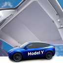 GENANY 2025 Upgraded Interior Gray Tesla Model Y Sunshade Roof, Heat Insulation Foldable Sunshade, Essential Tesla Model Y Accessories for Sun and Heat Protection