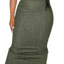 Flamingals Sexy Off Shoulder Sleeveless Maxi Dress for Women Zip Back Split Hem Party Long Dress (Green, M)