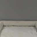 Orthopedic Washable Large Dog Bed - Egg Foam Dog Bed for Large and Medium Dogs Big Pet Beds with Removable Washable Cover and Bolster Non-Slip Bottom (Beige)