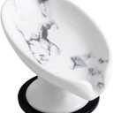 Soap Dish, Marble Soap Holder Self Draining Leaf Shape Soap Dishes,Ceramic soap Holder for ShowerBathroom Sink, Kitchen (1, Marble) (Small Size-marble)
