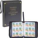 9 Pocket 3 Ring Leather TCG Binder for Baseball, Trading Game, and Sports Card, 50 Pages, Holds 900 Cards (14 x 11 In)