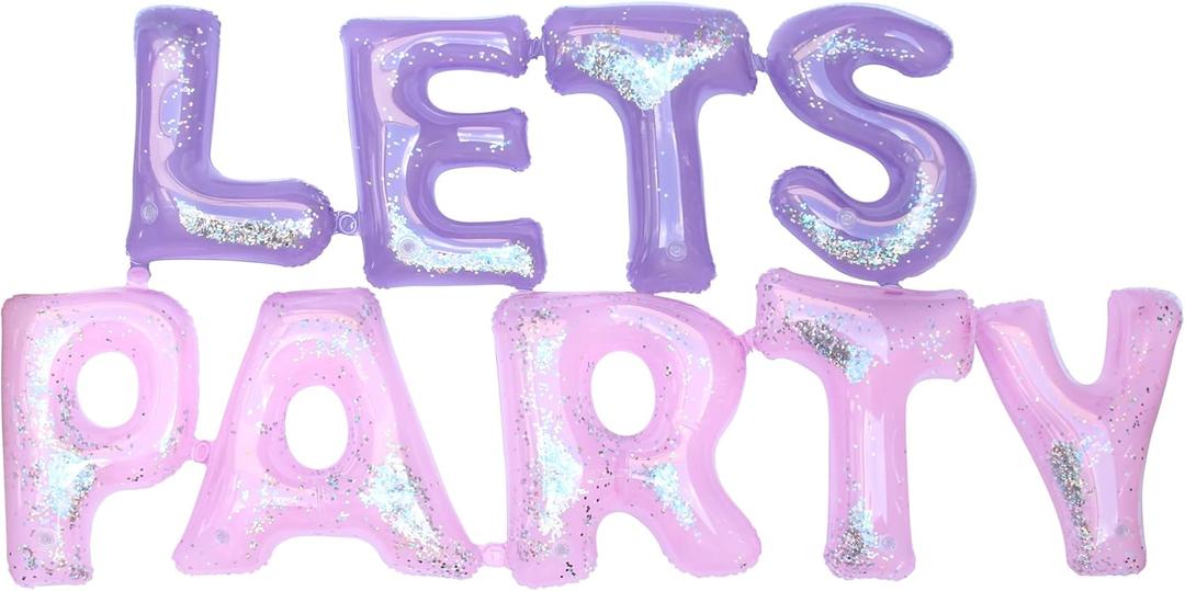 NPW Let's Party Pool Float Inflatable Letters Pool Party Floats, Pool Party Decorations Large Floating Letters for Birthday Party, Summer Parties, Bachelorette Party Supplies
