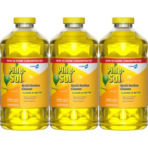 CloroxPro Pine-Sol Multi-Surface Cleaner, Clorox All Purpose Cleaner, Tackles Allergens, Odor, Dirt, Grime and Grease, Lemon Fresh, 80 fl. oz., Pack of 3