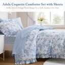 Madison Park Essentials Blue Floral Comforter Set with Sheets Twin XL,5pc