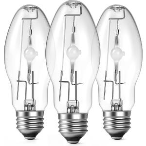 3 Pack Lighting Metal Halide Ed17 Bulb, Medium Base (e26), 24000 Hour Span Life, 6000 Lumen, 4000k, Clear Metal Halide Bulb (70 W)