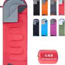 Sleeping Bags for Adults Cold Weather - 20 Degree Big&Tall Size Backpacking Lightweight Waterproof for Girls Boys Men's Teen Women for Camping Hiking Outdoor Travel Hunting with Compression Bags (4.4lb Red)