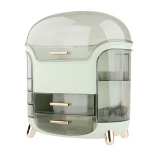 Makeup Organizer Waterproof Cosmetics Storage Box Large Capacity 30x34x20cm, Light Green