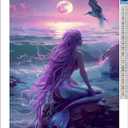 Movstrb DIY Sea Mermaid Diamond Painting Kit,Beautiful Diamond Art Kit for Adults and Beginners, Handmade Lovers Home Wall Decorative Art Paintings 12x16 Inch