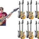 Rock Inflatable Guitar (42 Inches) Vinyl. Perfect Party Favor, DJ Dance 80s Rocker (6 Gold and 6 Silver (12 Pack)), Multi, 42 Inch