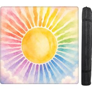Colorful Sun Sunshine Mahjong Mat for Table 31.5in