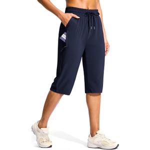 G Gradual Women's 15" Long Shorts Below The Knee Capri Lightweight Quick Dry Hiking Cargo Shorts for Women with 3 Pockets, S