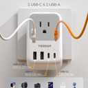 Type G Adapter for Travel 2 Pack, TESSAN PD 20W US to UK Plug Adapter with 4 AC Outlets 4 USB Ports (2 USB C), Ireland Power Adaptor for USA to England London British Scotland Dubai Hong Kong Kenya