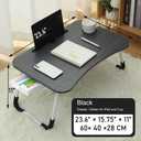 Home Office Lap Desk with Storage Drawer, Cup and Phone Holder, Laptop Bed Tray Table, 23.6" Foldable Desk, Laptop Stand for Breakfast, Working, Writing, Gaming and Drawing