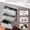 VEVOR Outdoor Kitchen Drawer 16" W x 21.5" H x 18" D, Outdoor Kitchen Cabinets, BBQ Drawer Stainless Steel, Flush Mount Triple Access, with Handle, BBQ Island, Outdoor Grill Patio Grill Station