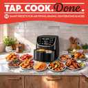 Gourmia Air Fryer - 7 Qt Large Capacity with LED Display, 12 One-Touch Presets, FryForce 360 Technology, Nonstick Dishwasher-Safe Basket & Crisper Tray, Black