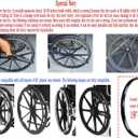 Wheelchair Tires 24”x1”,Wheelchair Rear Wheel Replacement Tire, Universal Flat Free Polyurethane Tire, Urethane Foam, Pyramid Shape, W/Tools and Ties, Universal Replacement 24"tire Parts(1Pir, Black)