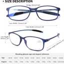 AQWANO Blue Light Blocking Reading Glasses Women Men, Lightweight Flexible TR90 Computer Readers Unbreakable Cheaters Glasses