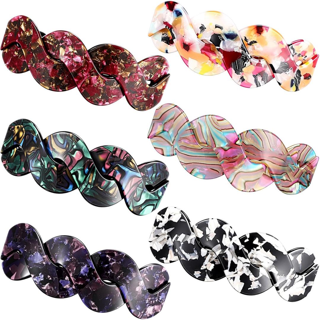 Geyoga 6 Pieces Vintage Hair Barrettes for Women Retro Flower French Pearl Crystal Rhinestones Clips Hair Pins for Women Styling Accessories(Gorgeous Style)