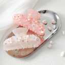 HAIMEIKANG 2Pcs Acrylic Flower Hair Claw Clips - Large for Women, Strong Hold Jaw Clip for Thick Thin Hair, Cute Non-slip Stylish Hair Accessories for Girls (Pink+White)
