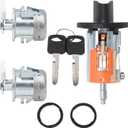 Ignition Switch Lock Cylinder 2Pcs Door Lock Cylinders with Keys LC6177 DL5885 X2 597638 fit for Ford fit for F150 1997-2003 Ford F250 F350 1997-2007 Excursion 2000-2005