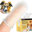 Jasper Dog Toothbrush, 360 Dog Tooth Brushing Kit, Finger Toothbrush, Cat Tooth Brush, Teeth Cleaning, Pet Tooth Brush for Small & Large Pets, Pet Toothpaste Not Included, 3-Pack Clear