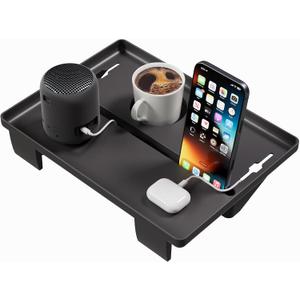 JOYMOOP Clip-On Bedside Shelf for Bunk Beds, Dorm Room Essentials, Bedside Caddy, No-Tool Install Bed Side Table Storage for Loft, Platform Beds, Nightstand Caddy for Phone, Glasses, Book, Black