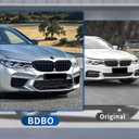 Front Grill Double Slats Grill for BMW 5 Series G30 530e 530i 540i 550i xDrive 2017 2018 2019 2020 - Front Kidney Grille (ABS Glossy Black)
