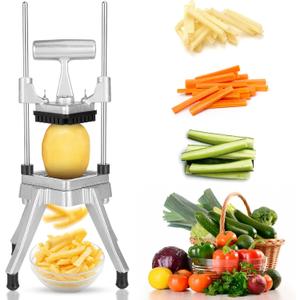 WICHEMI Commercial Vegetable & Fruit Chopper - Stainless Steel Dicer, Cutter for Onions, Potatoes, Peppers & Mushrooms (1/4")