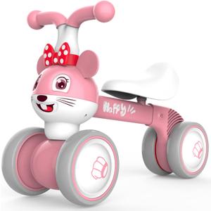 YGJT Baby Balance Bike for 1 + Year Old Boy and Girl, Indoor Outdoor Non-Pedal Baby Walker Toys for 10-36 Months Toddlers, Silent Wheels, 1st Birthday Gift, Kids First Bike Pink Mouse YGJT Baby Balance Bike for 1 + Year Old Boy and Girl, Indoor Outdoor Non-Pedal Baby Walker Toys for 10-36 Months Toddlers, Silent Wheels, 1st Birthday Gift, Kids First Bike Pink Mouse