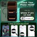 Magnetic for iPhone 17 Pro Case, Compatible with MagSafe, Shockproof for iPhone 17 Pro Case [15FT Military-Grade Drop Protection] Slim Translucent Matte Phone Case, Matte Green