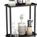 2-Tier Bathroom Countertop Organizer Sink Counter Shelf for Vanity Storage, Makeup Tray for Perfume Skincare Bedroom Kitchen, Black