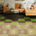 Carpet Tiles Peel and Stick 24x 24 Carpet Squares 12Pcs Non-Slip Self Adhesive Floor Tile DIY Reusable Waterproof Carpet for Gym Garage Tiles Green
