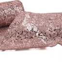 MEEDEE 6 Inch Wide Wired Ribbon Rose Gold Glitter Mesh Web Wired Edge Ribbon by 10 Yards Roll Rose Gold Wired Ribbons for Christmas Tree, Garland, Holiday Wreaths, Bows, Centerpiece, Gift Wrapping