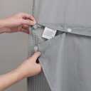 No Hook Snap in Fabric Replacement Liner with Magnets 70" x 54" - Removable & Detachable to Wash, Use for Hotel Style Shower Curtain - Gray, 70x54