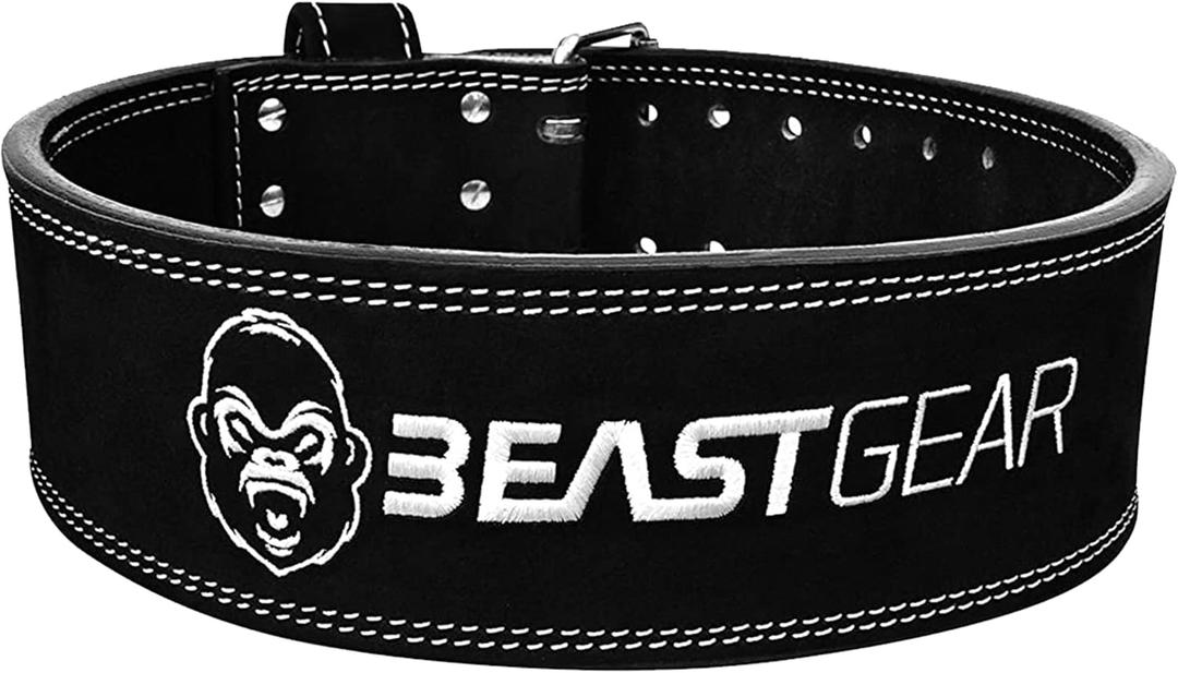 Beast Gear Weight Lifting Belt - Leather Power Lifting Belt for Men10mm Thick Weightlifting Belt for Deadlifts, Back Support Squats Belts for Powerlifting, Crossfit Gym Belt for Men Women (Small)