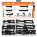 HELIFOUNER 70 Pieces M8 x 30mm /35mm /40mm /45mm /50mm, Hex Socket Head Cap Metric Screws Bolts Washers Nuts Kit, 12.9 Grade Alloy Steel, Fully Threaded, Black