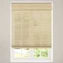 CALYX INTERIORS Cordless Bamboo Roman Shade Blind, Light Filtering, 46.5" W x 48" H, Ceylon Natural, Neutral and Yellow Wood Tones. Limited Privacy