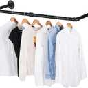 Oroonoko 36inch Industrial Pipe Clothes Rack Wall Mount For Hanging Rod Bar for Laundry Room Up to Max Load 135Lb