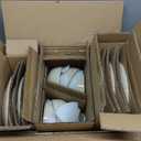 AmorArc Stoneware Dinnerware Sets for 6, 18 Pieces Hand painted Ceramic Plates and Bowls Set, Scratch Resistant Dishes Set, Dishwasher & Microwave Safe, Cappuccino