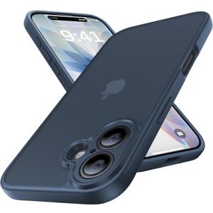 2 x for iPhone 17 Case, [Ribbed Non-Slip Sides] [Military-Grade Drop Protection] [Full Camera Protection] Anti-Yellow Soft-Touch Shockproof Slim Phone Case for iPhone 17, Midnightblue