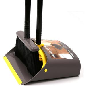 TreeLen Broom with Dustpan Combo Set,Stand up Dust Pans with Long Handle 40"/52" Broom and Dustpan Set for Home Kitchen Shop Indoor Commercial Heady Duty Upright Lobby Dustpan