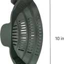 2 x Clip-On Flexible Silicone Strainer for All Pots and Pans, Heat Resistant Colander for Vegetables and Fruit and Noodles and Pasta, Multi Use Kitchen Gadgets for Cooking, Space-Saving Design(Gray)