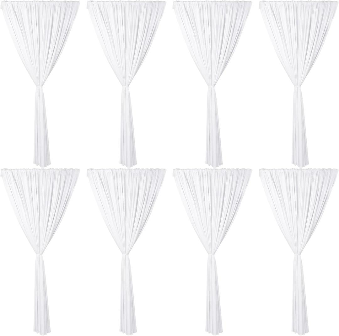SmoothNovelty 8 Pcs Tent Leg Drapes Accessories for Patio 8x6ft Wedding Draping Curtains Sticky Tab Canopy Leg Drape for Weddings, Big Events or Catered Affairs, 13.8"W x 15.8"L