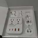 2000W Voltage Converter US to Europe for Hair Dryers, 7-in-1 220V to 110V Converter for European Travel with 3 AC/2 USBA/2 USBC Ports (PD20W), Universal Travel Adapter (White)