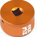 Fork Topcap Socket, Orange, 32mm 3/8 Drive Flat Socket for Fox 36/38/40 Series Mountain Bike Fork Topcap Nuts